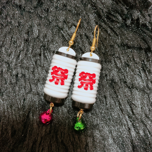 お祭り☆提灯☆ちょうちんお祭り⭐ピアス・イヤリング⭐タッセル⭐鈴