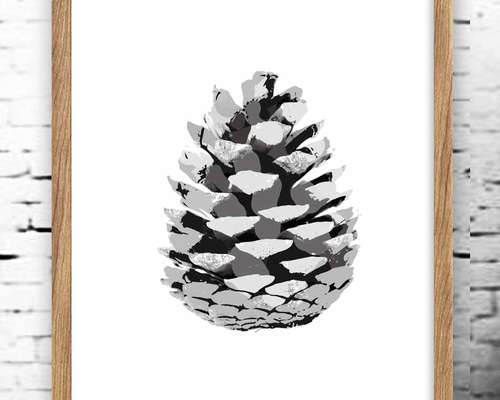 アートな松ぼっくり イラスト ポスター A4 A3 A2 A1 アートポスター