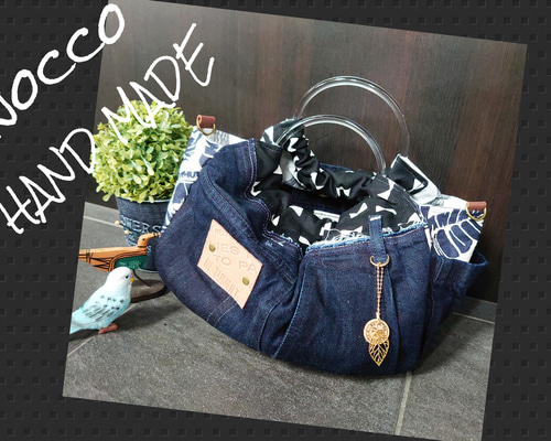 Riko リメイクデニムバッグハンドメイド①②③ Riko リメイクデニムバッグハンドメイド①②③ Riko リメイク