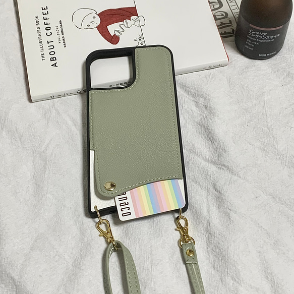 夏　アウトドア　ショルダーストラップ付き　ベルト＆カードポケット　スマホケース　iPhoneケース　 6枚目の画像