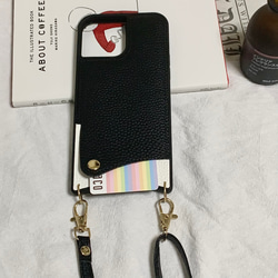 夏　アウトドア　ショルダーストラップ付き　ベルト＆カードポケット　スマホケース　iPhoneケース　 7枚目の画像