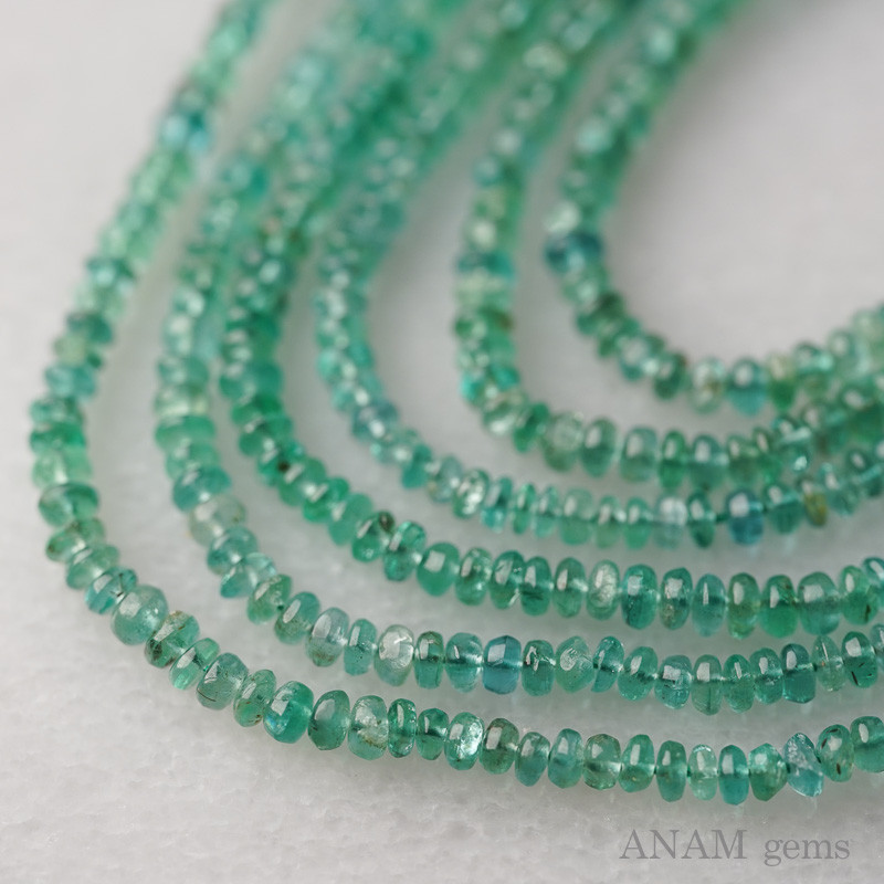 【ザンビア産】【約10cm】 エメラルド スムースボタン（ロンデル）【高品質】★ANAM gems
