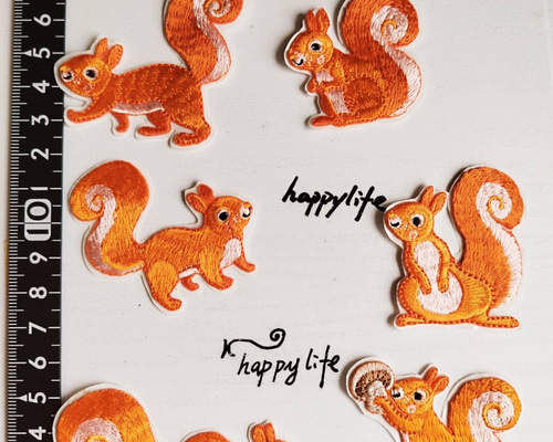 ピンクハウス　刺繍ワッペン　リス　りんご プティプリンス刺繍ワッペン｜ピンクハウスオフィシャル