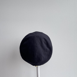 【受注製作】 サニーサークルベレー  大人可愛い コットンリネン 黒 ブラック ベレー帽  大きい 小さい 帽子 8枚目の画像