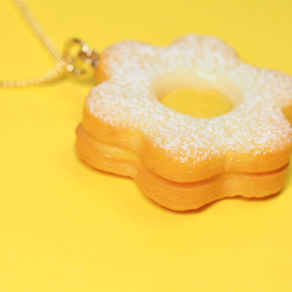 【Sサイズ】レモンカードクッキーのネックレス（K16GP） 3枚目の画像