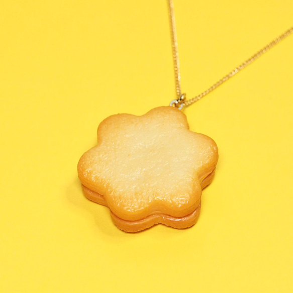 【Sサイズ】レモンカードクッキーのネックレス（K16GP） 5枚目の画像