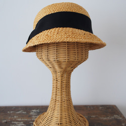 緞帶不對稱帽子 [Hinoki Double Brim] C323asymmetryhat-hinokiBKr 第3張的照片