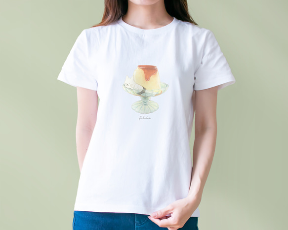 選べるプリンとネコぱんのTシャツ【受注制作】 2枚目の画像