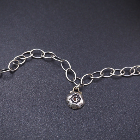 CNK-83 TQ & Silver Handmade Chain Necklace ターコイズ シルバーネックレス 4枚目の画像
