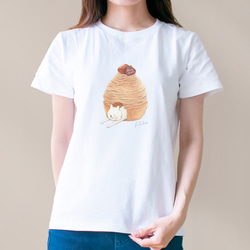 選べるモンブランとネコぱんのTシャツ【受注制作】 2枚目の画像