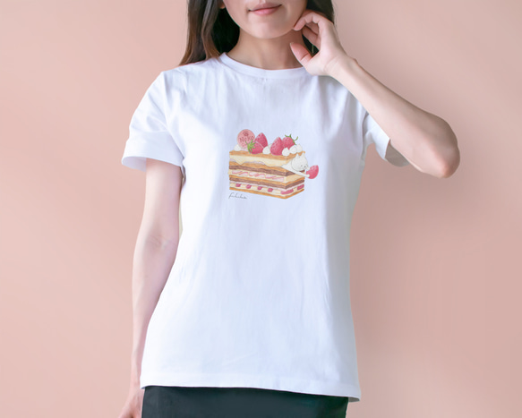 選べるミルフィーユとネコぱんのTシャツ【受注制作】 2枚目の画像