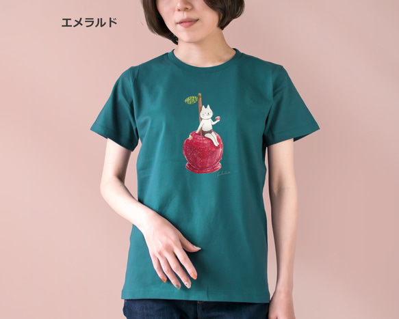 選べるりんご飴とネコぱんのTシャツ【受注制作】 8枚目の画像