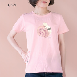 選べる桜ロールケーキとネコぱんのTシャツ【受注制作】 9枚目の画像