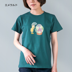 選べる紫陽花カップケーキとネコぱんのTシャツ【受注制作】 5枚目の画像