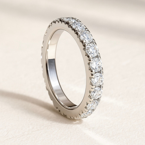 モアサナイト Dカラー VVS1 3mm フルエタニティリング（シルバー925