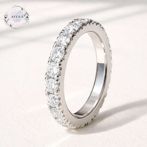 専用！毎日着けたいフルエタニティ♡最高級モアサナイト　3ミリフルエタニティ 最高級モアサナイト/ フルエタニティリング / 3mm / 7号 最高級