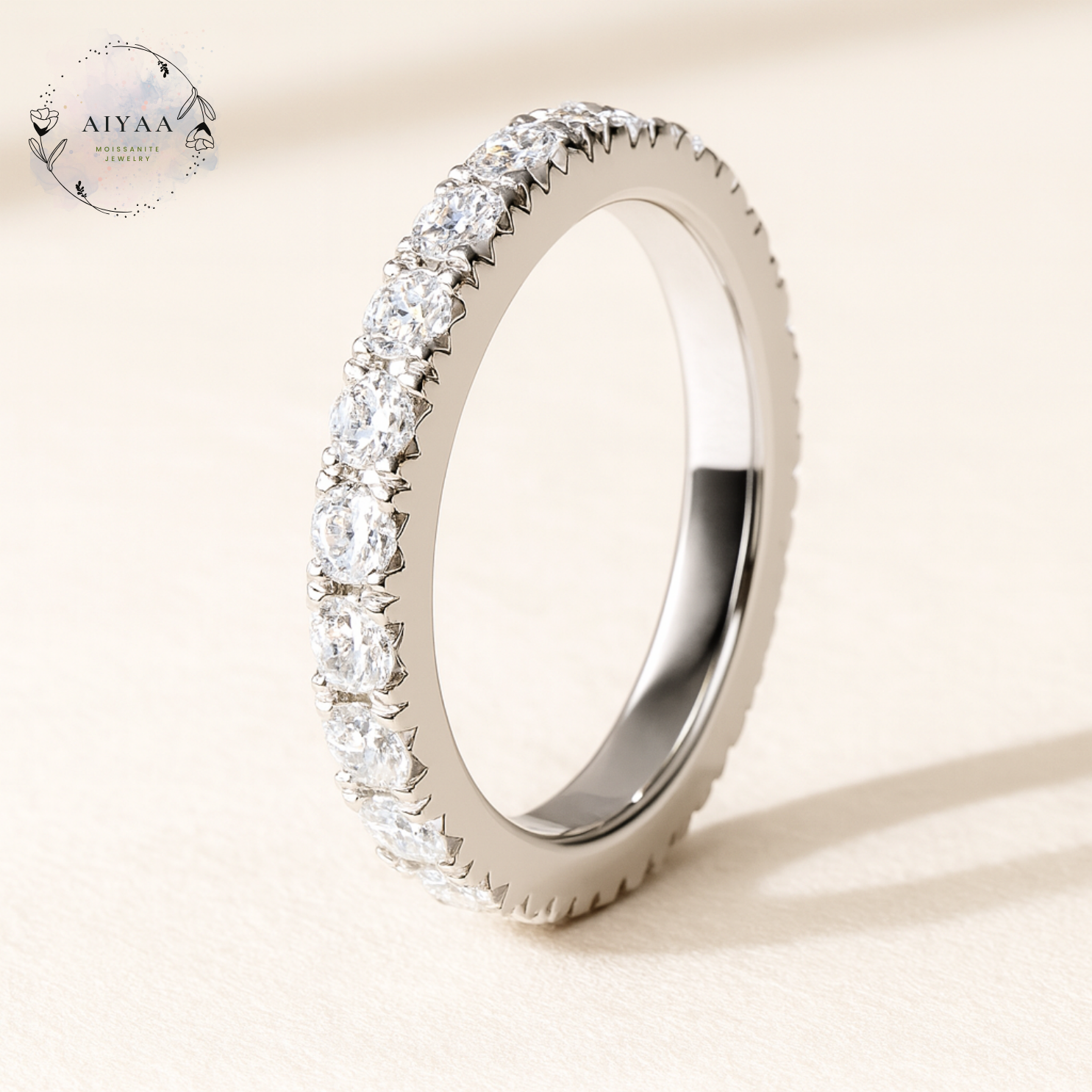 モアサナイト Dカラー VVS1 3mm フルエタニティリング（シルバー925