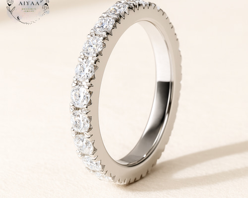 モアサナイト Dカラー VVS1 3mm フルエタニティリング（シルバー925