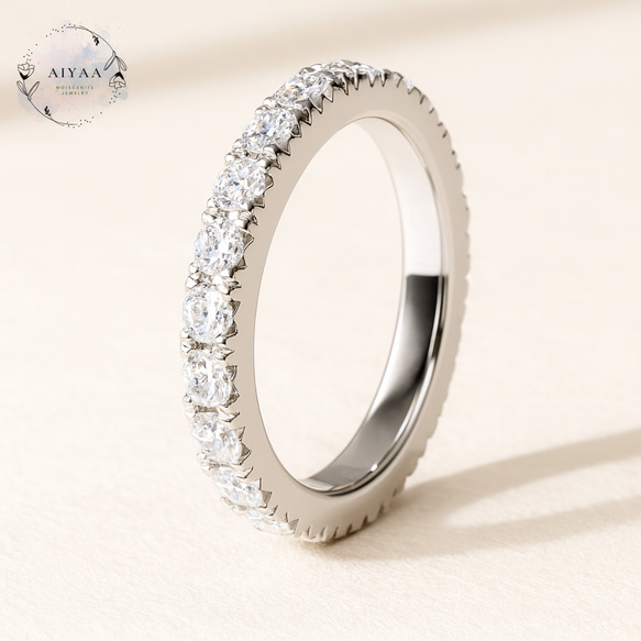 モアサナイト Dカラー VVS1 3mm フルエタニティリング（シルバー925