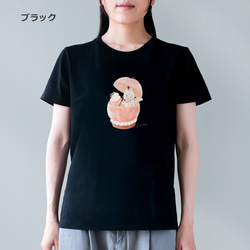 選べる桃タルトとネコぱんのTシャツ【受注制作】 5枚目の画像