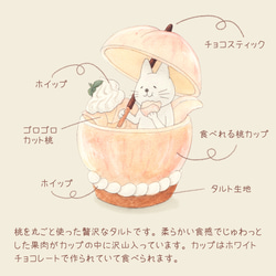選べる桃タルトとネコぱんのTシャツ【受注制作】 3枚目の画像