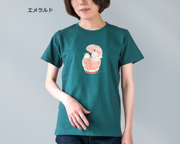 選べる桃タルトとネコぱんのTシャツ【受注制作】 4枚目の画像