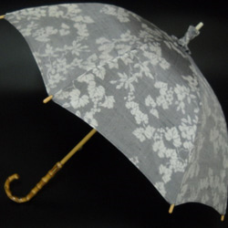 紬の日傘「白露」 1枚目の画像