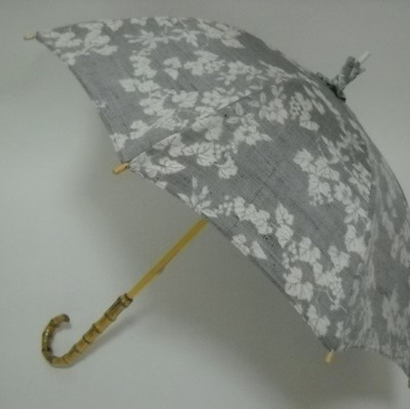 紬の日傘「白露」 2枚目の画像