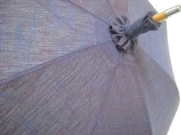 久留米絣の日傘　「飛燕草（デルフィニウム）」 8枚目の画像