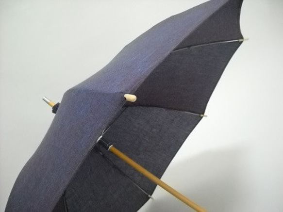 久留米絣の日傘　「飛燕草（デルフィニウム）」 11枚目の画像
