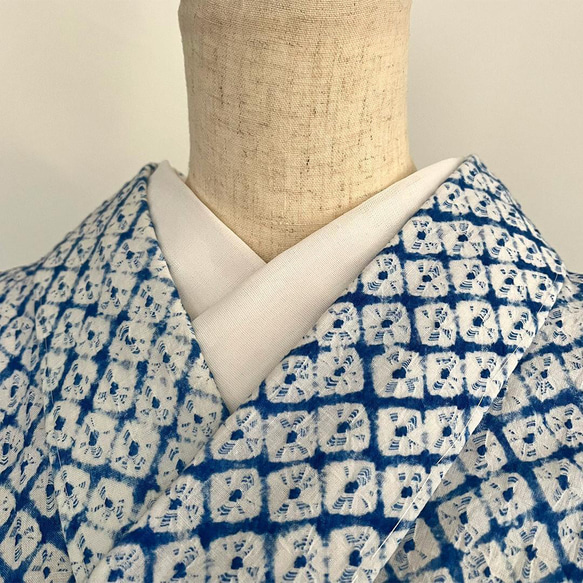夏 半衿 本麻 紋紗 なでしこ 白 半襟 洗える リネン 紋織 からみ織り 4枚目の画像