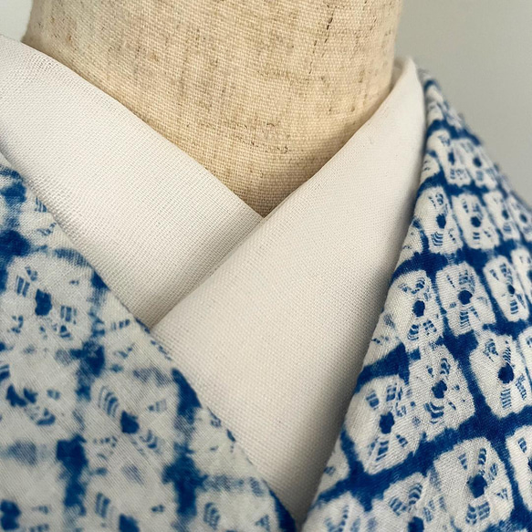 夏 半衿 本麻 紋紗 なでしこ 白 半襟 洗える リネン 紋織 からみ織り 5枚目の画像