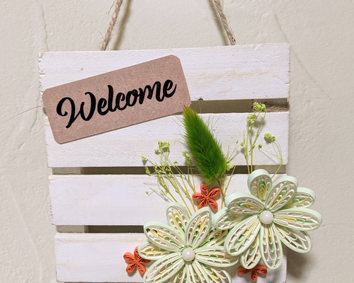 ペーパークイリング ウッドプレート ウェルカム ウェルカムボード