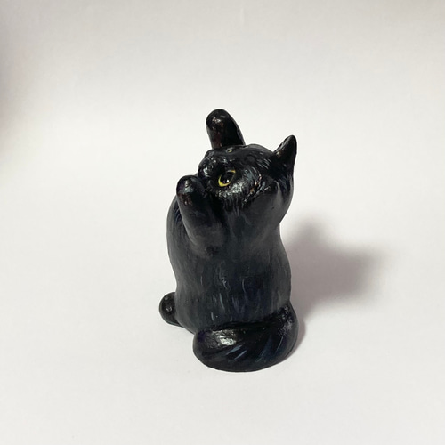 ペルシャ猫(長毛種の黒猫) その他アート 猫ハウス 通販 16087829