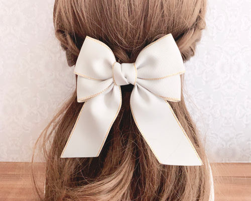 ファブリックライン ダブルリボン ベビーヘアクリップ ヘアピン ヘアゴム リボン ファブリックライン ダブルリボン ベビーヘアクリップ ヘアピン