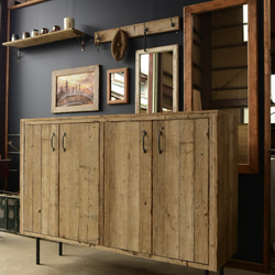 玄関サイズに合わせて作る古材の靴箱（脚あり）　鉄脚　シューズラック　下駄箱　収納　キャビネット　 2枚目の画像