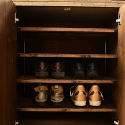 玄関サイズに合わせて作る古材の靴箱（脚あり）　鉄脚　シューズラック　下駄箱　収納　キャビネット　 6枚目の画像