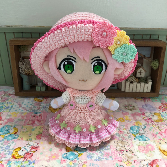 ハンドメイド ぬい服 16センチ くまちゃん帽子4点セット