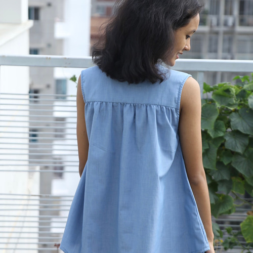 ハンドメイド/ノースリーブトップス（コットン100%） カットソー Jonno  