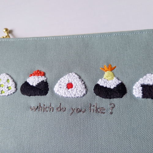 おにぎり刺繍ポーチ ポーチ kunokuno 通販 16088272｜Creema
