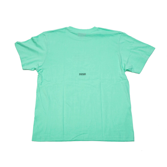WHATEVER STREAMER ボックス ロゴ 半袖 Tシャツ 大きめ ビッグシルエット ミントグリーン 11枚目の画像