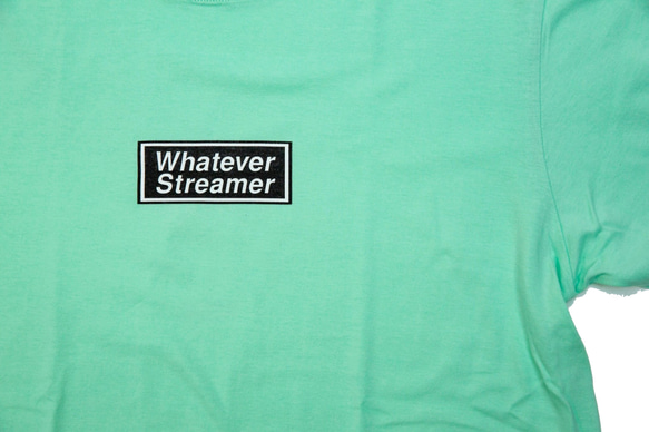 WHATEVER STREAMER ボックス ロゴ 半袖 Tシャツ 大きめ ビッグシルエット ミントグリーン 9枚目の画像