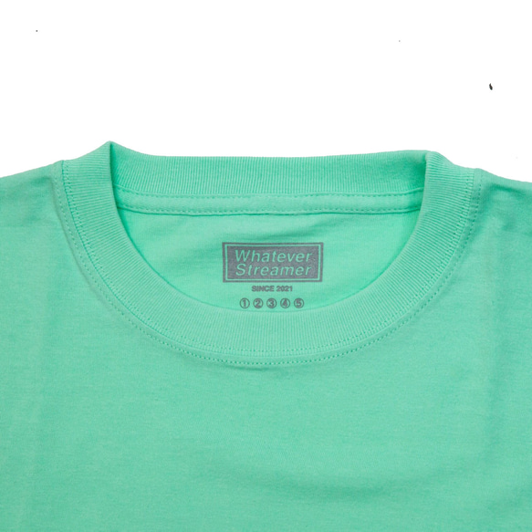 WHATEVER STREAMER ボックス ロゴ 半袖 Tシャツ 大きめ ビッグシルエット ミントグリーン 10枚目の画像