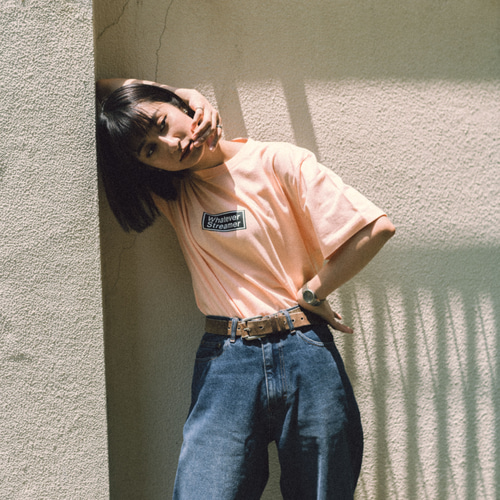 WHATEVER STREAMER ボックス ロゴ 半袖 Tシャツ 大きめ ビッグ