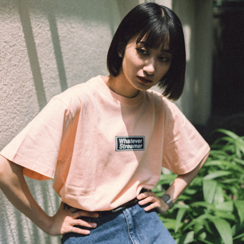 WHATEVER STREAMER ボックス ロゴ 半袖 Tシャツ 大きめ ビッグ