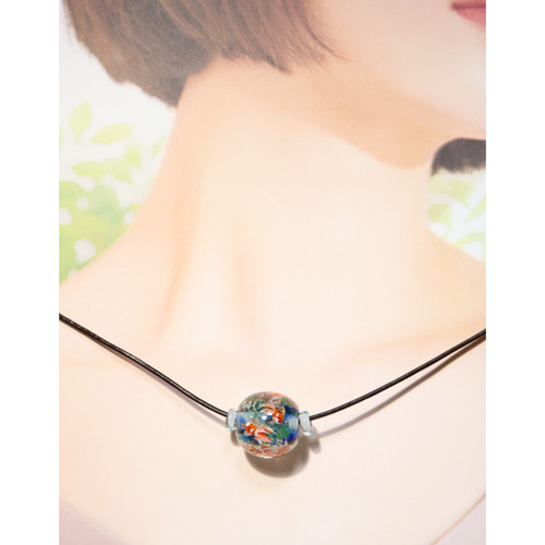 長期在庫SALE（30％オフ）金魚のとんぼ玉（ガラス玉） ネックレス