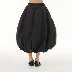 ボウランタンスカート 夏 新作 ルーズカジュアルスカート 大きいサイズ ダーク黒 シンプル 4枚目の画像