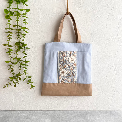 お歳暮･冬ギフト2025｜ギフト・贈り物はセブン 在庫限り☆インド刺繍×帆布☆ミニトートバッグ＆ポーチセット【2 トートバッグ