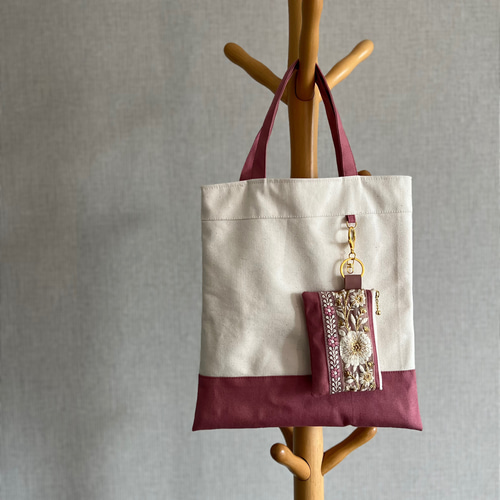 Creema限定 夏の福袋☆A4サイズOK/インド刺繍×帆布☆トート