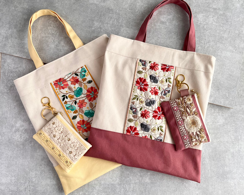コアラ　トートバッグ　インド刺繍ハイクラスと合皮　ハンドメイド 21478293cd33e4c260d1aa0255ae90